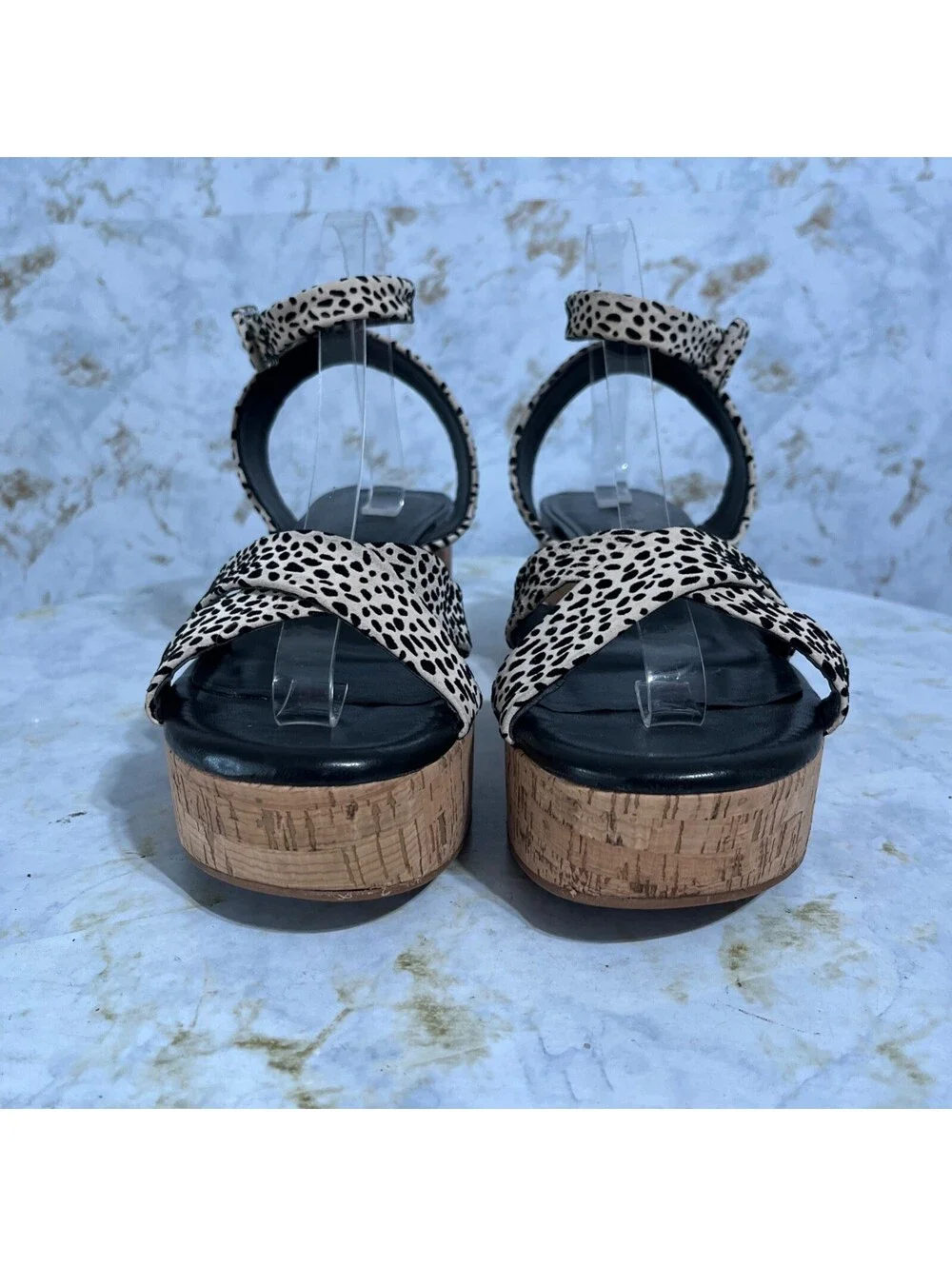 Gianni Bini Women's Size 11M Shoes Brown Black Cheetah Strappy Platform Sandals